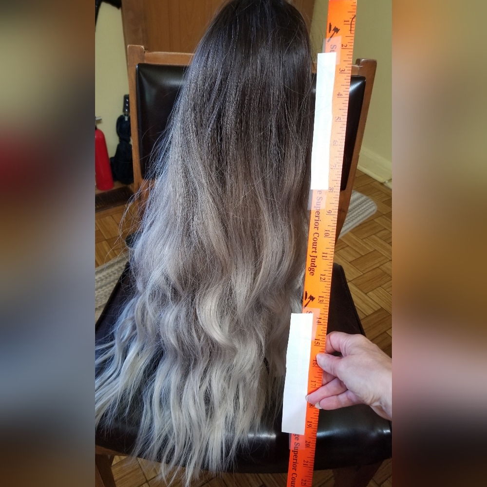 Wig Long Wavy Curly Synthetic Adjustable Sides  Color Closer To 1st Picture
